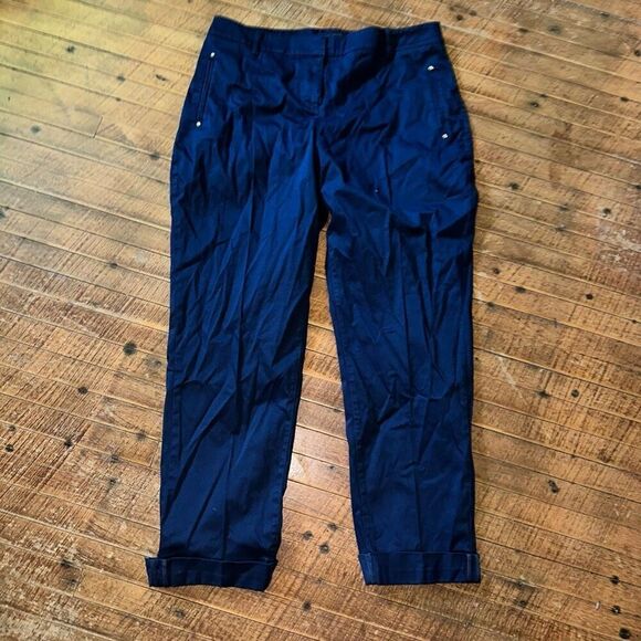 White House Black Market navy blue crop leg contour 6 slacks - Picture 1 of 4